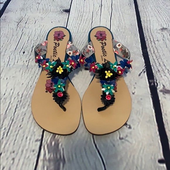 Poetic License Shoes - Poetic Licence Sandals with flowers EUROPE 9